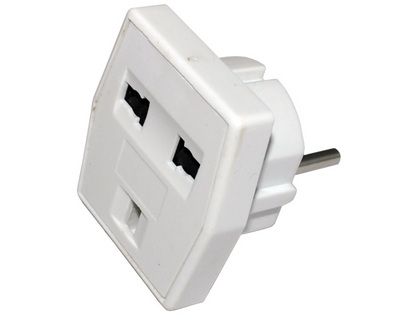 Сетевой переходник "Квадрат" PROconnect, белый, индивидуальная упаковка, 1 шт. фото Сетевой переходник "Квадрат" PROconnect, белый, индивидуальная упаковка, 1 шт. картинка